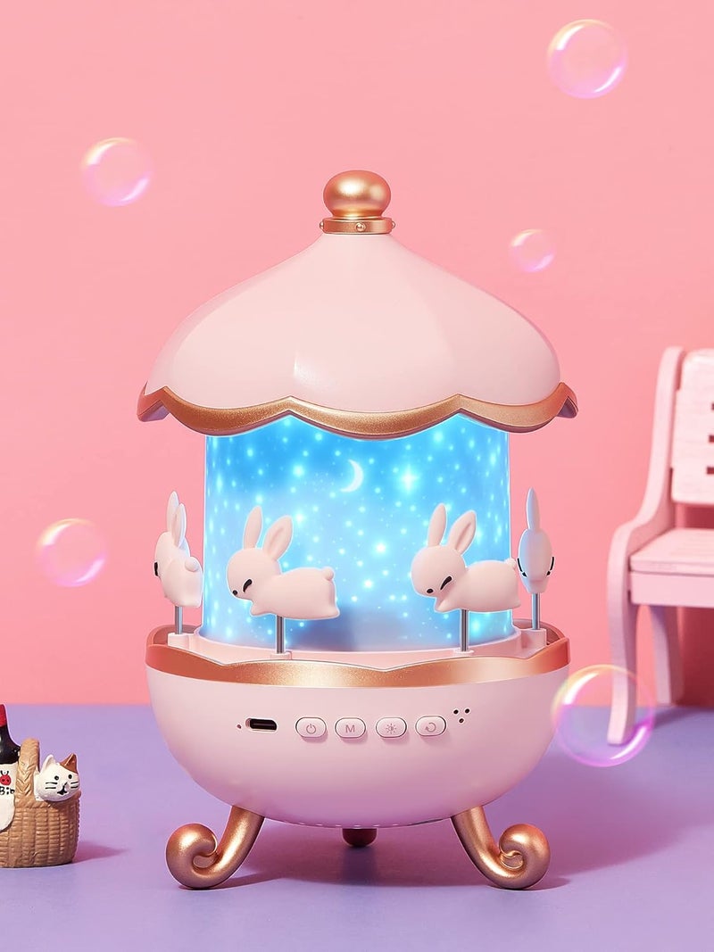 Star Projector for Kids with 15 Films Star Lights, 10 Sleep Sounds Baby Night Lamp, Remote Timer, 360° Rotation, USB Rechargeable Pink Nursery Lamp, Perfect Baby Girl Gifts - Image 1