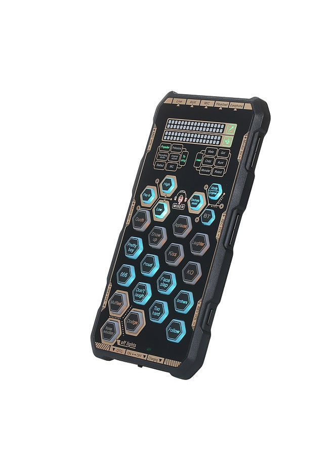 Generic Live Sound Card Handheld Outdoor Portable DSP Sound Card Effect Device Audio Mixer Voice Changer Audio Card Sound Changer for Mobile Phone and Computer Singing Live-streaming  - Image 2