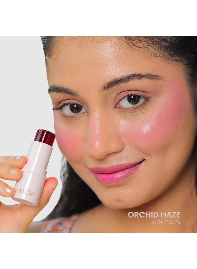 LAMIOR Bouncy Jelly Lip & Cheek Stain - Orchid Haze | 90% Natural, Hydrating, Buildable Color | Skincare-Powered, Vegan, Cruelty-Free, Non-Comedogenic & Long-Lasting - Image 3