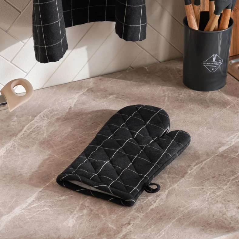 Pan Home قفاز فرن سيرين تشيك 17x30 سم - أسود - Image 1