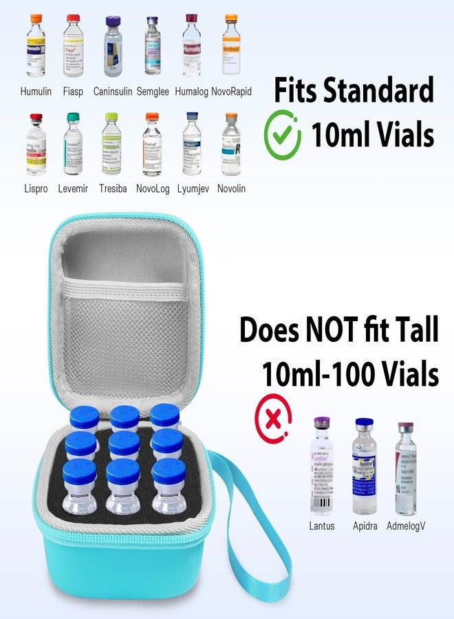 ZORETCO 9-Slots Insulin Vial Case Holder for Refrigerator, Insulin Fridge Holder Vial Cooler Travel Case Organizer Fits Standard 10ml U-101 Vials, Snug & Safe Vial Storage with Mesh Bag - Image 3