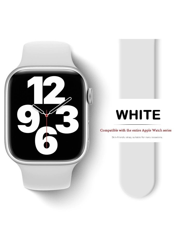 Samu - Apple Watchband 42MM/44MM/45MM/49MM Silicone Strap for Apple Watch All Series White - Image 1