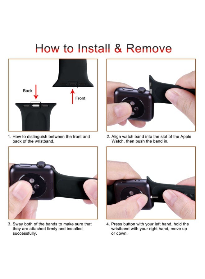 Apple Watchband 42MM/44MM/45MM/49MM Silicone Strap for Apple Watch All Series White - view 5