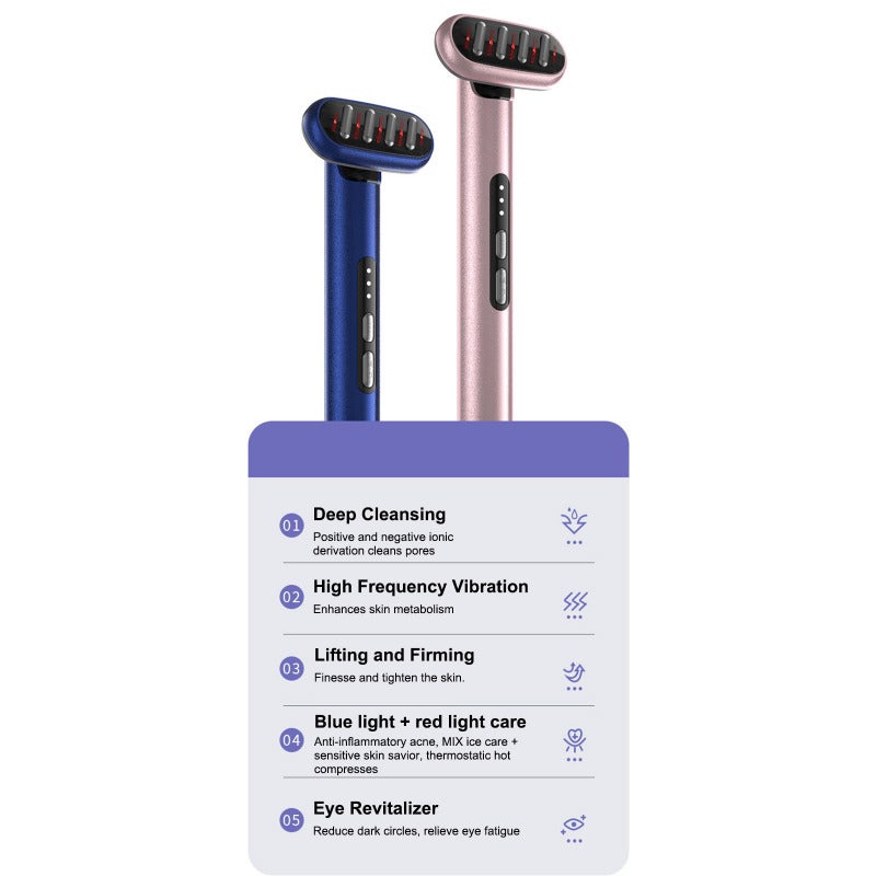Led Light Therapy Eye Equipment: Cyan, Deep Cleansing Ion Export - High-Frequency Vibration, Lifting And Tightening Skin Care Equipment for Skin Care at Home - Image 2