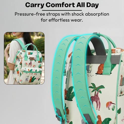 StarAndDaisy Baby Bag for Mother Travel / 30L Lightweight Diaper Bag with 3 Insulated Bottle Pockets/Maternity Bag for Mother for Travel & Diaper Bag for Baby – Dark Green Yellow - Image 4