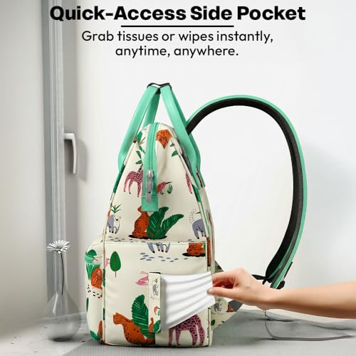 StarAndDaisy Baby Bag for Mother Travel / 30L Lightweight Diaper Bag with 3 Insulated Bottle Pockets/Maternity Bag for Mother for Travel & Diaper Bag for Baby – Dark Green Yellow - Image 5