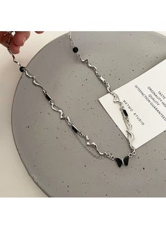 Chic Euro-American Cats Eye Necklace for Women 42# necklace-silver butterfly