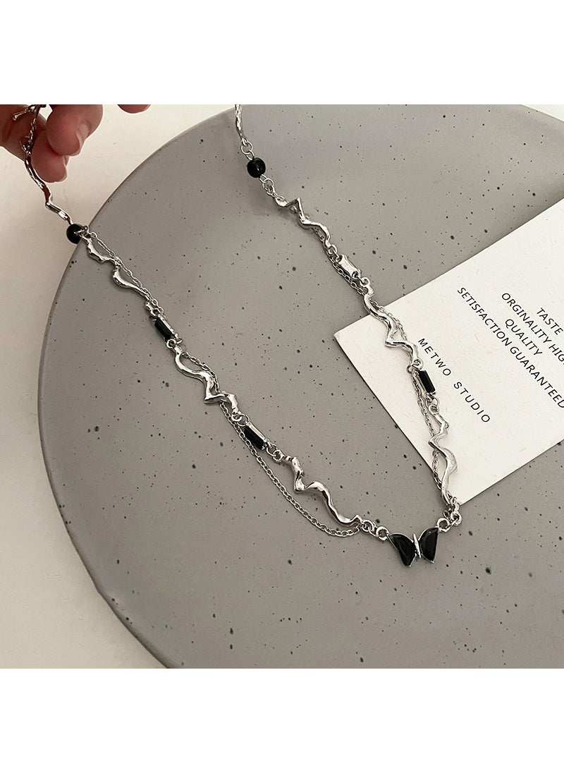 Generic - Chic Euro-American Cats Eye Necklace for Women 42# necklace-silver butterfly - Image 1