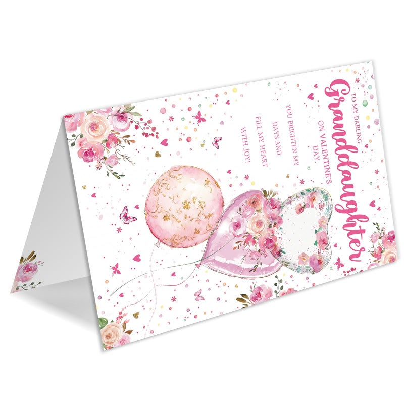 HEJOYN Granddaughter Valentine Card, Happy Valentine's Day Card Gifts for Granddaughter - Image 5