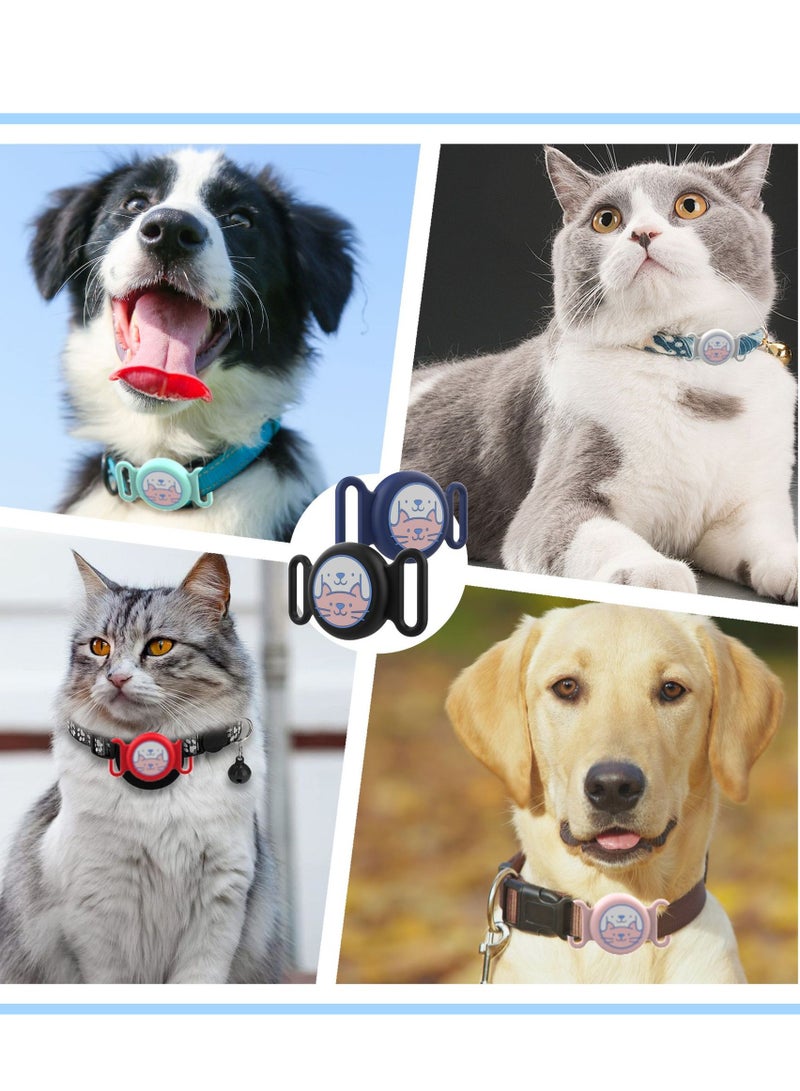 Innoshine 2pcs  Dog Airtag Holder Silicone Cat Air Tag Holder Air Tag Case for Pets Waterproof Pet Collar Tracker Case Locator Cover for Dogs and Cats - Image 2