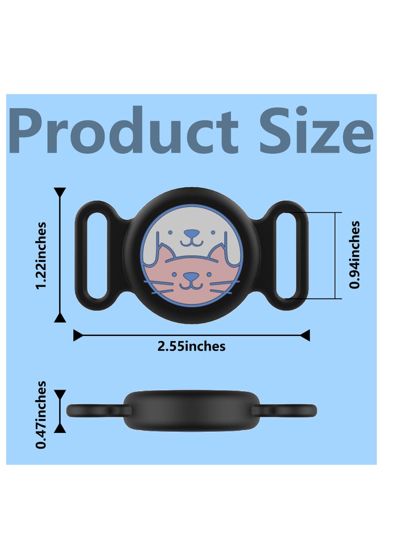 Innoshine 2pcs  Dog Airtag Holder Silicone Cat Air Tag Holder Air Tag Case for Pets Waterproof Pet Collar Tracker Case Locator Cover for Dogs and Cats - Image 3