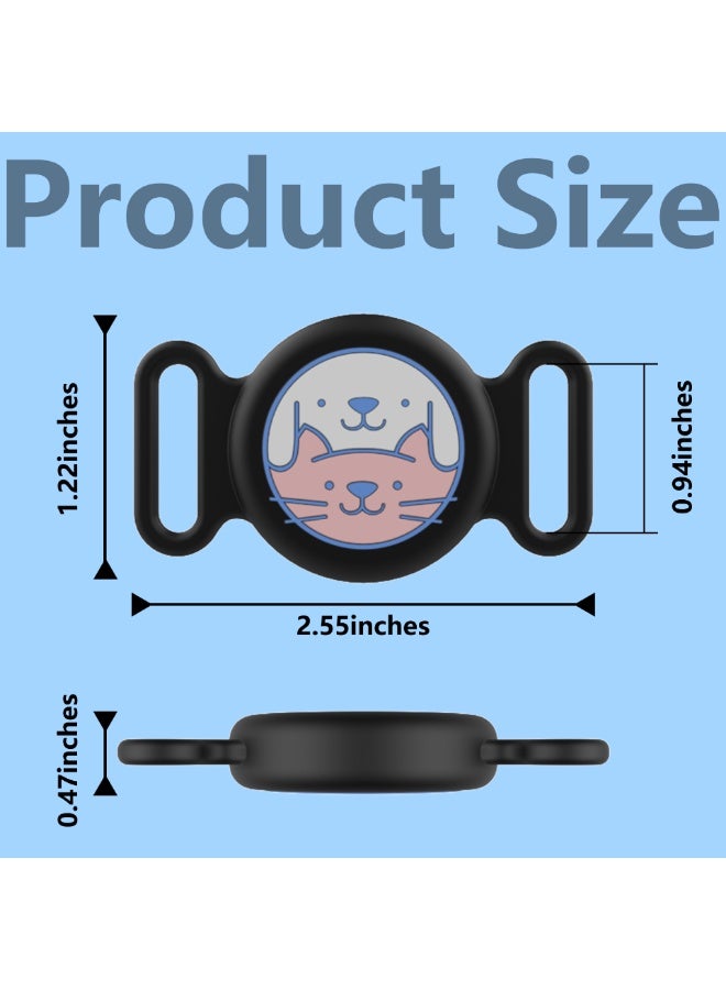 Innoshine 2pcs  Dog Airtag Holder Silicone Cat Air Tag Holder Air Tag Case for Pets Waterproof Pet Collar Tracker Case Locator Cover for Dogs and Cats - Image 3