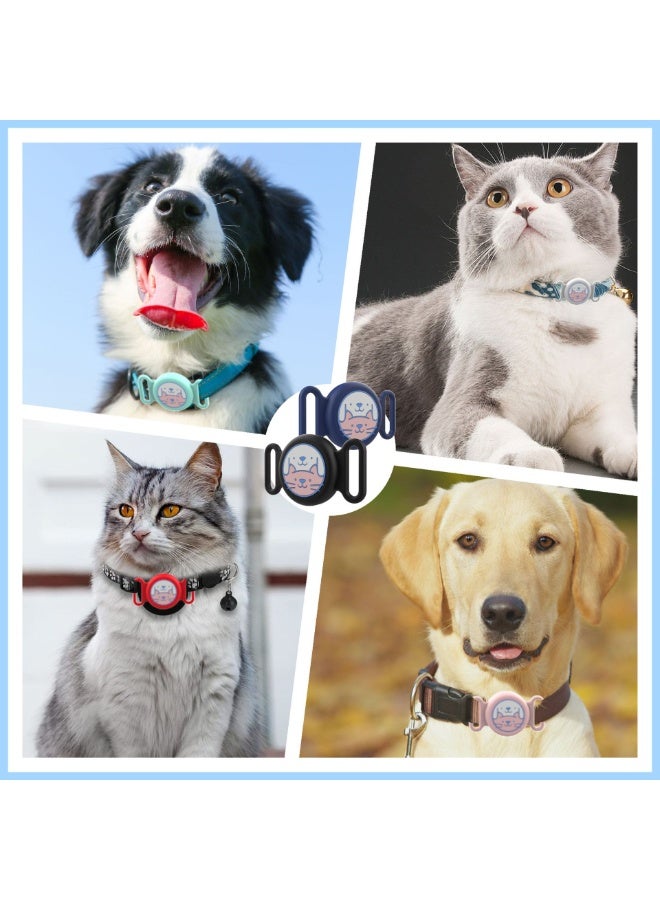 Innoshine 2pcs  Dog Airtag Holder Silicone Cat Air Tag Holder Air Tag Case for Pets Waterproof Pet Collar Tracker Case Locator Cover for Dogs and Cats - Image 2