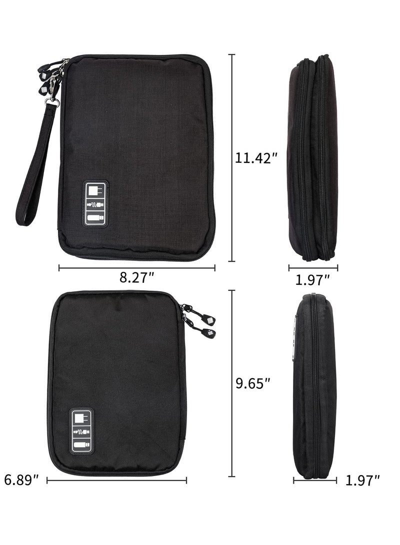 KASTWAVE 2 Pack Cord Organizer with 10 Cable ties Portable Travel Bag for Tablet Phone Power Bank Smartwatch Band Screen Protector Case Card USB Electronic Accessories  - Image 2