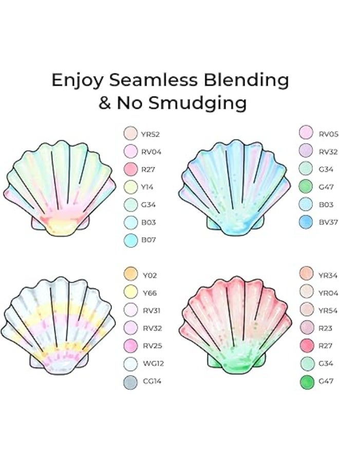 أوهوهو اقلام الوان الباستيل مكونة من 48 لون من اقلام ماركر كحولية، مجموعة ذات اطراف مزدوجة، وبسن ازميل رائع، اقلام تلوين فنية للرسم للكبار، وقلم تلوين من الكحول بدون لون للدمج متضمن - Image 4