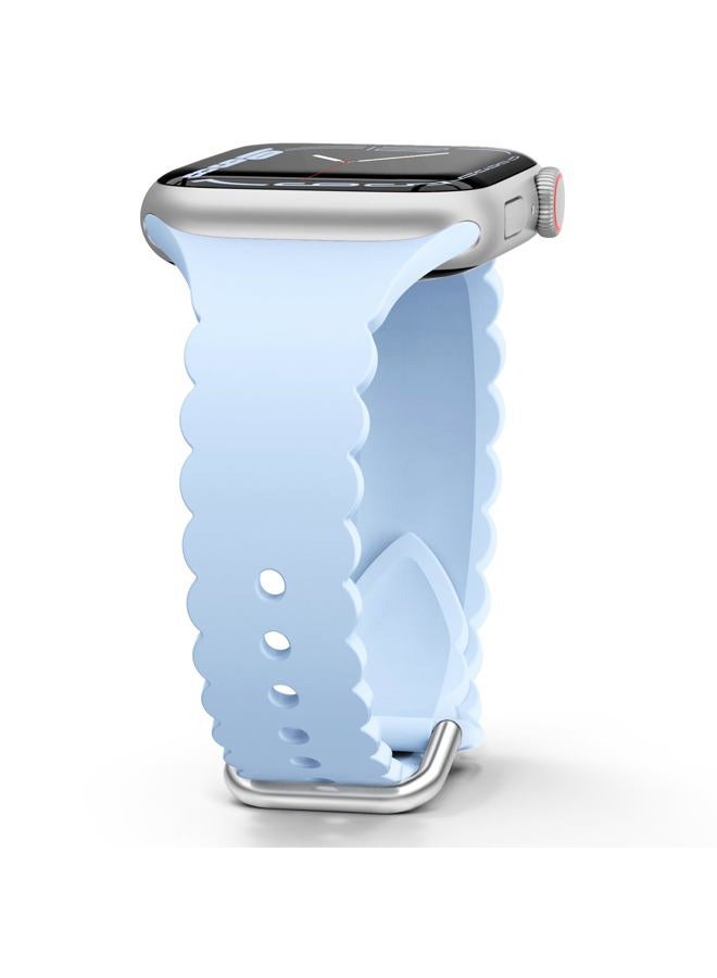 Sunnywoo Women's Lace Silicone Apple Watch Band, 38mm-45mm, Lavender Gray - Image 1