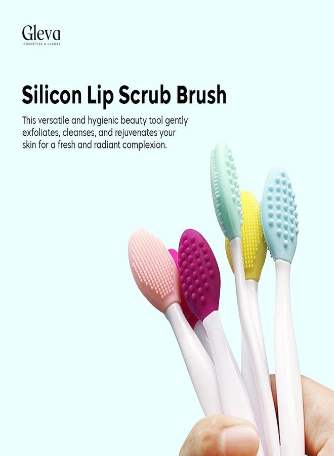 Gleva Silicone Skincare Exfoliator - Deep Cleaning Blackhead Remover, Facial Cleansing & Face Scrubber Brush, Double-Sided Soft Lip/Nose Brush for Smoother and Fuller Appearance (Pack of 4) - Image 2