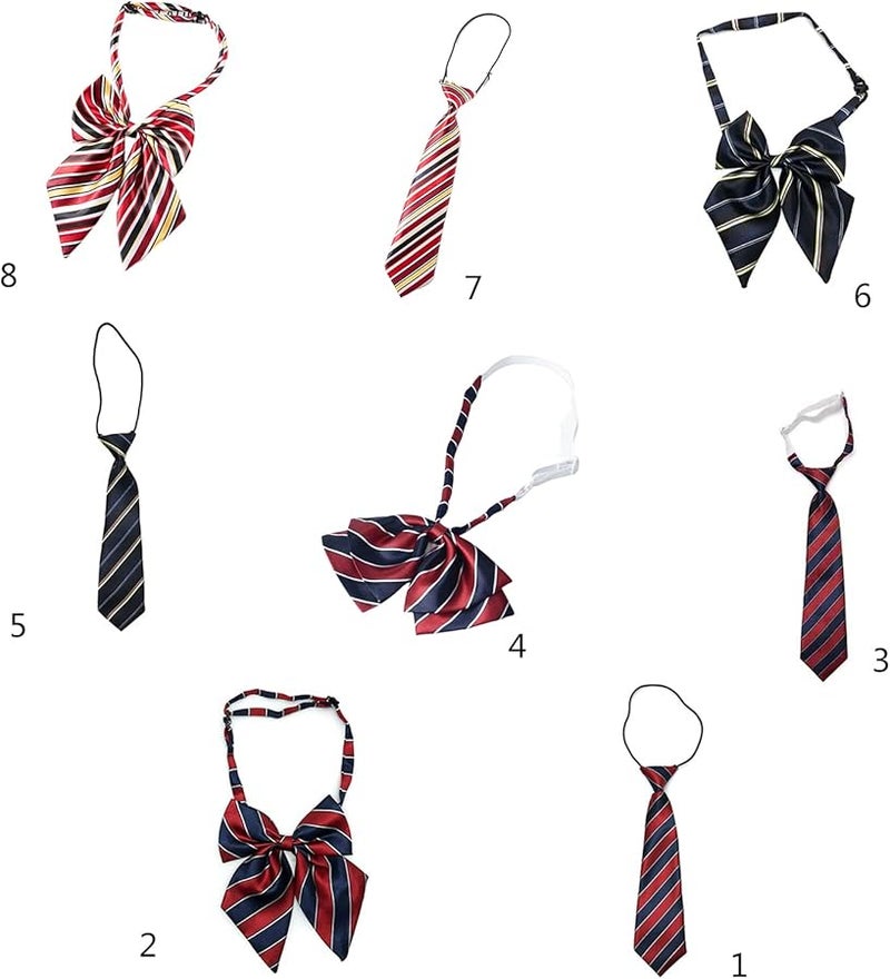 ربطة عنق أولاد مسبقة الربط، مخطط باللون الأحمر، إكسسوار ملابس مدرسية لهالوين وعيد الميلاد - Image 2
