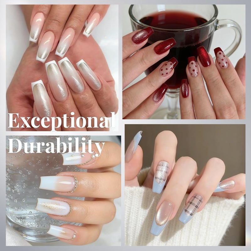 krofaue 100PCS Clear False Nails Tips and Nail Gule Kit, Half Cover Lady French Style Acrylic Artificial Tips 3Pcs Nail Glue for Nail Extension kit Nail Tips Art Salons and Home DIY - Image 2
