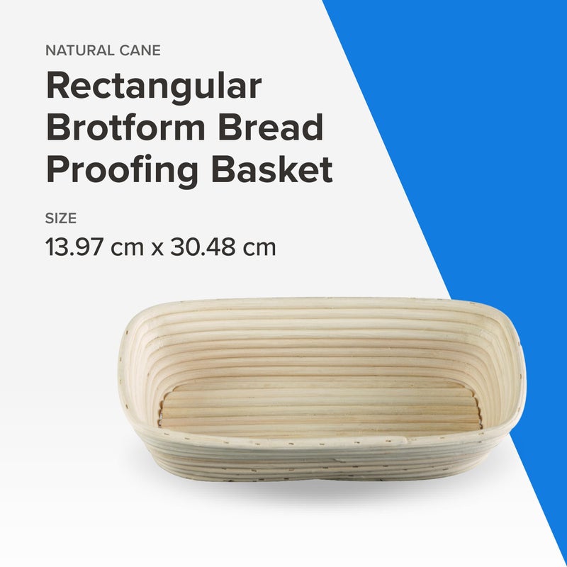 فريلنغ سلة التدقيق Frieling Brotform الخبز ارتفاع Banneton وسلة التقديم مستطيلة 12 بوصة بنسبة 5.5 بوصة - Image 2