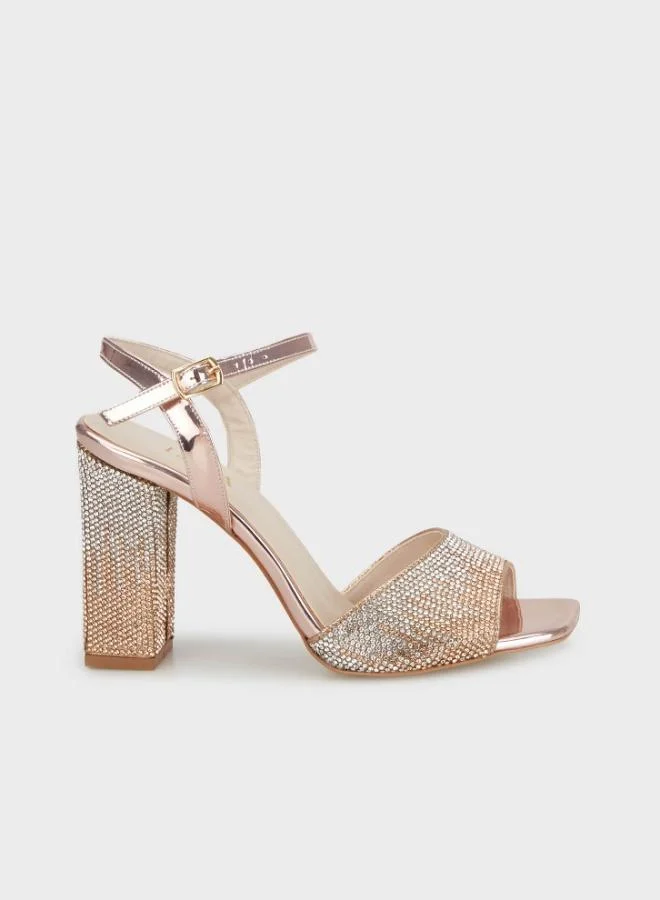 Lela Lela Stoned Thick Heeled Evening Shoes Women's SHOES 3472503