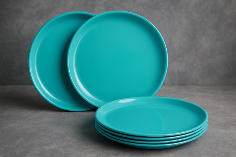 Incrizma Polypropylene Microwave Safe Break Resistant Dinner Plates, 6 Pieces, (Sea Green, Round) - Image 4