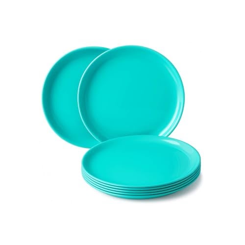 Incrizma Polypropylene Microwave Safe Break Resistant Dinner Plates, 6 Pieces, (Sea Green, Round) - Image 3