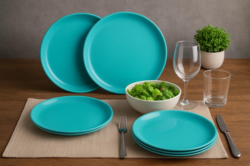 Incrizma Polypropylene Microwave Safe Break Resistant Dinner Plates, 6 Pieces, (Sea Green, Round) - Image 5