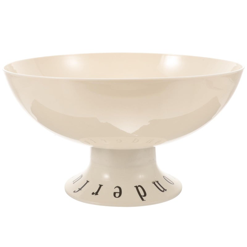 White Plastic Pedestal Fruit Bowl with Draining Tray for Kitchen Tabletop Serving - Image 2