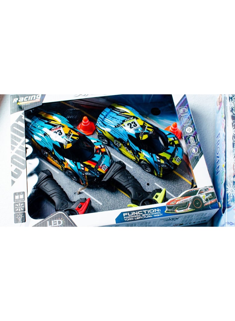 Racing Remote Control Racing Cars Set Of 2 Sports Cars, Multi Color, Wireless Control, With Lights - Image 1