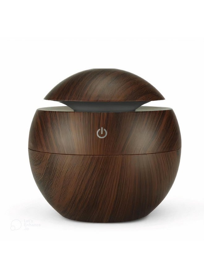 NEXILA Wood Cool Mist Ultrasonic Humidifier For Room Moisture,Aroma Diffuser For Home,Essential Oil Diffuser With Colorful Light,Auto Shut-Off Ideal For office,car,travel,home (Dark wood),130 ml - Image 1