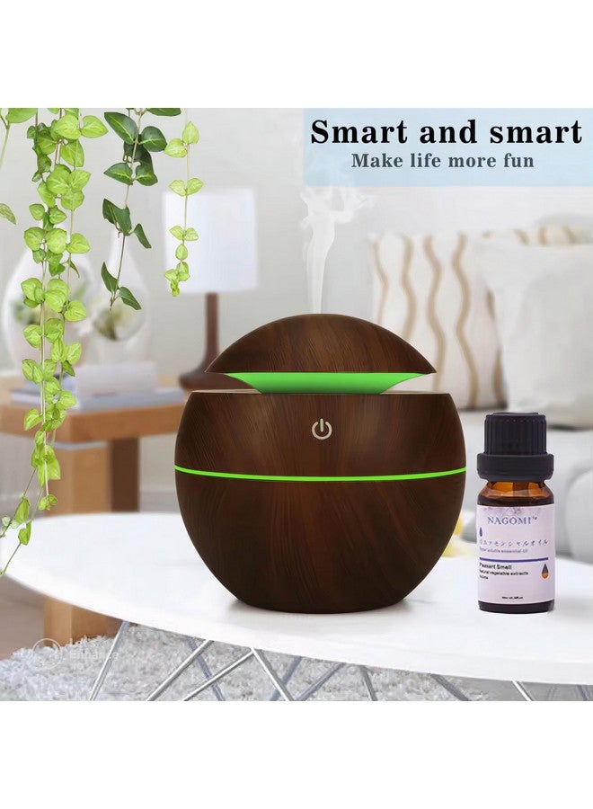 NEXILA Wood Cool Mist Ultrasonic Humidifier For Room Moisture,Aroma Diffuser For Home,Essential Oil Diffuser With Colorful Light,Auto Shut-Off Ideal For office,car,travel,home (Dark wood),130 ml - Image 2