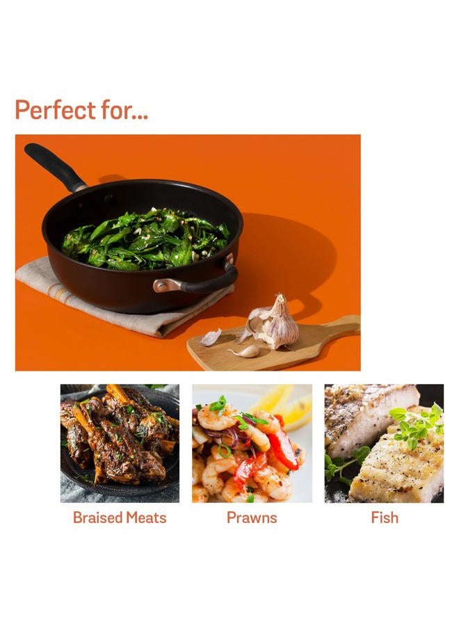 MEYER Accent Series Hard Anodized Nonstick Chef Pan with Helper Handle, 4.5 Quart - Image 2