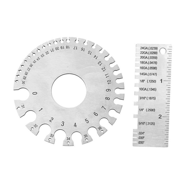Stainless Steel Welding Thickness Gauge Set 2pcs for Metal and Cable Measurement - Image 2