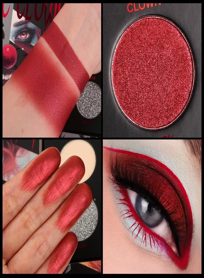 ecofavor Red Goth Eyeshadow Palette - 9 Colors True Hot Red Black Eye Shadows | Halloween Glitters Makeup | Matte Shimmer High Pigmentation | Clown Vampire SFX Halloween Christmas Palette - Image 4