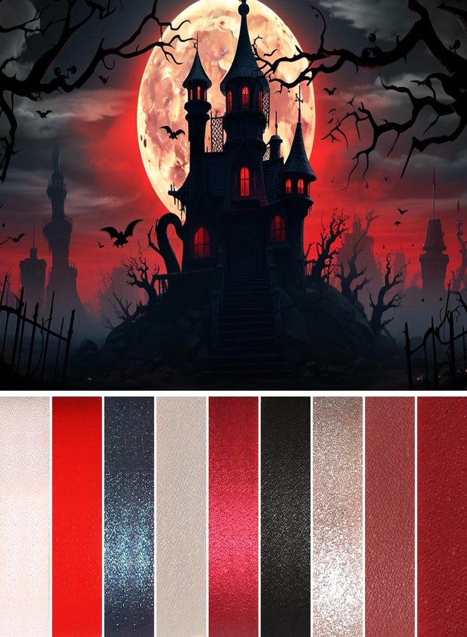 ecofavor Red Goth Eyeshadow Palette - 9 Colors True Hot Red Black Eye Shadows | Halloween Glitters Makeup | Matte Shimmer High Pigmentation | Clown Vampire SFX Halloween Christmas Palette - Image 3