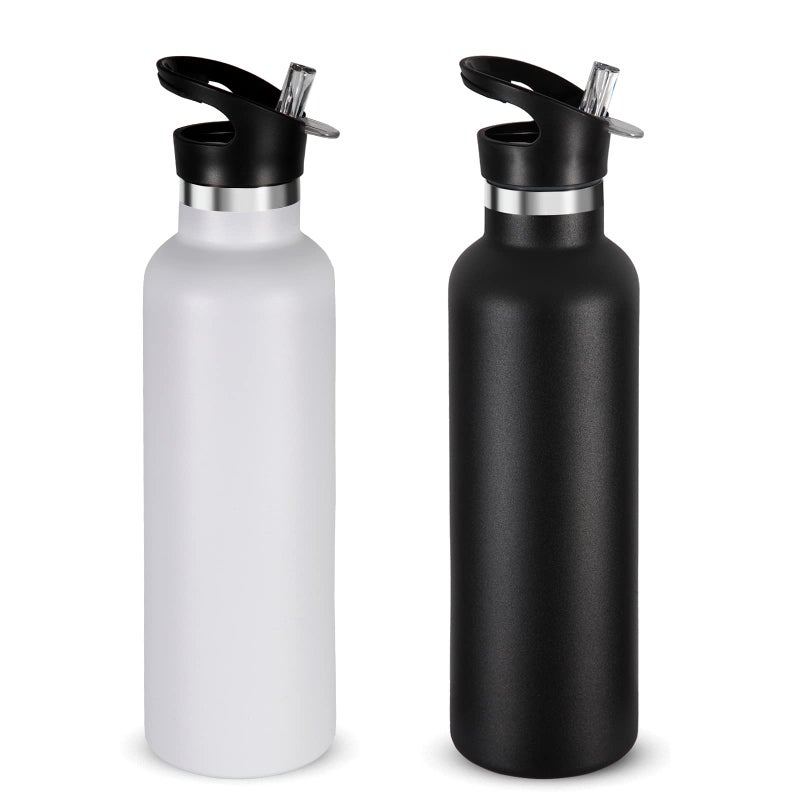 Neihepal Neihepal 24oz Insulated Water Bottles Bulk 2 PackStainless Steel Double Wall Sport Bottle with Straw LidMetal Reusable Thermoses Cup with Hand Cap for CyclistsHikers Mix ColorSet of Set of 2