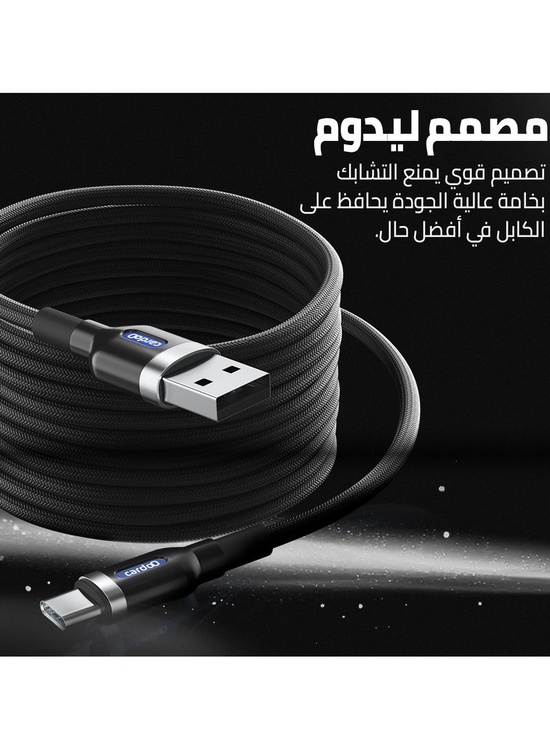 cardoo كابل USB A إلى USB C 1.2م أسود - Image 5