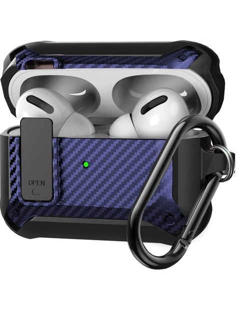 Airpods 3 Case Cover for Women Men, PC Material with Secure Lock Rugged Cover for Airpods 3rd Generation 2021 Case Front LED Visible Blue