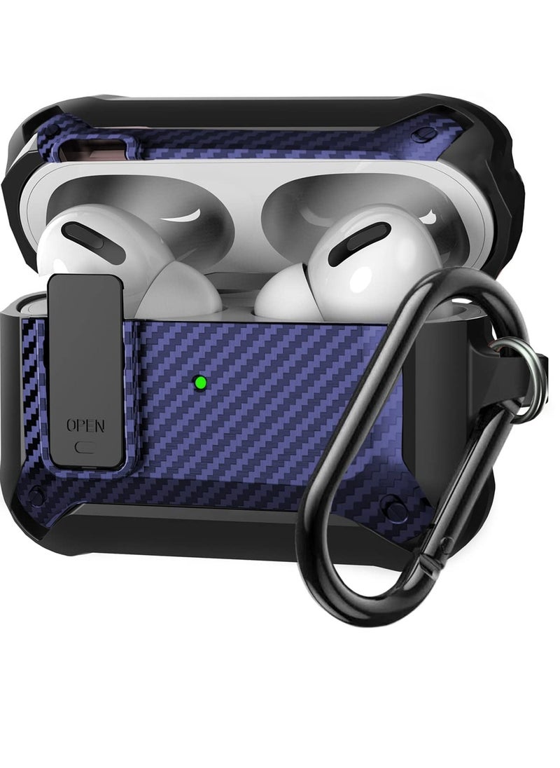 Generic - Airpods 3 Case Cover for Women Men, PC Material with Secure Lock Rugged Cover for Airpods 3rd Generation 2021 Case Front LED Visible Blue - Image 1