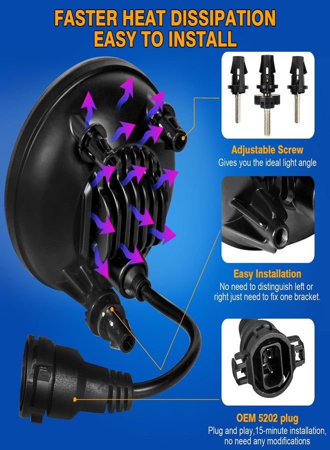 مجموعة مصابيح ضباب LED مطورة لسيارات سوبيربان تاهو 2007-2014، أفالانش 2007-2013، كامارو 2010-2013، كولورادو 2015-2016، سيلفرادو 2015، ومصابيح بديلة لسيارات جي إم سي أكاديا ويوكون - Image 4