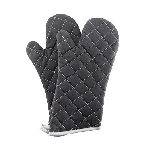 ARCLIBER Oven Mitts Flame Retardant Mitts Heat Resistant to 425 °F 15 Inch Kitchen Mitt Black Color 2-Pack - Image 1