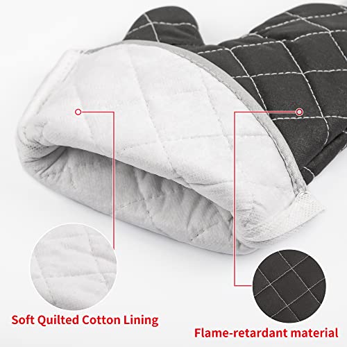 ARCLIBER Oven Mitts Flame Retardant Mitts Heat Resistant to 425 °F 15 Inch Kitchen Mitt Black Color 2-Pack - Image 3