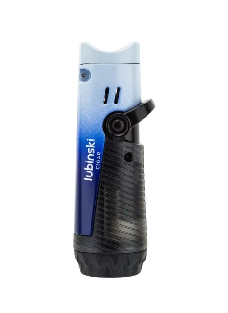 Lubinski Lubinski Portable Lighter with Holder Double Direct Blue Flame Windproof Portable Lighter Blue Gas  - Image 3
