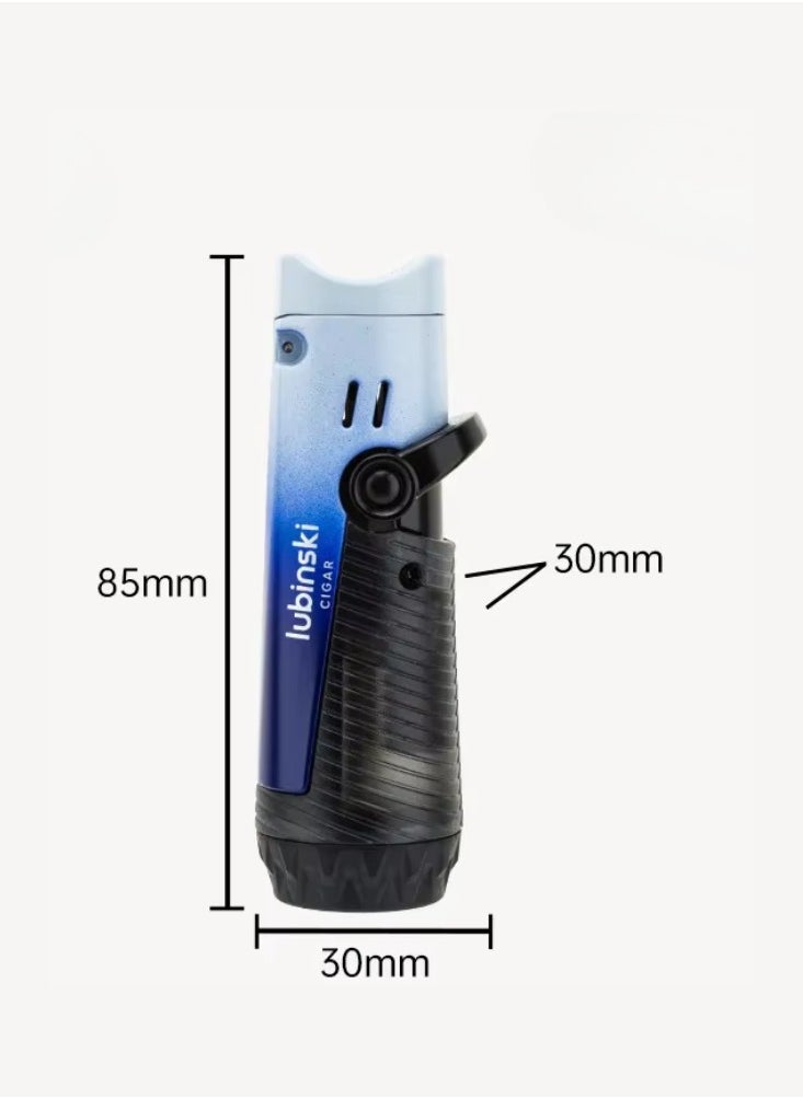 Lubinski Lubinski Portable Lighter with Holder Double Direct Blue Flame Windproof Portable Lighter Blue Gas  - Image 2