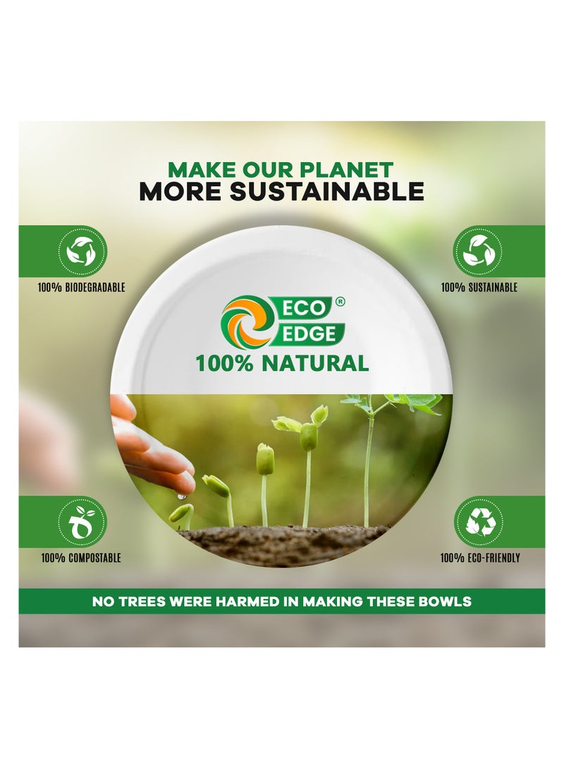 EcoEdge EcoEdge 12 Oz Round White Disposable Sugarcane Fiber Bowls (Pack of 10) | Eco-Friendly, Recyclable, Compostable | Bagasse Paper Bowls for Meals and Snack | Sturdy, Chemical Free | 100% Plant Based  - Image 2