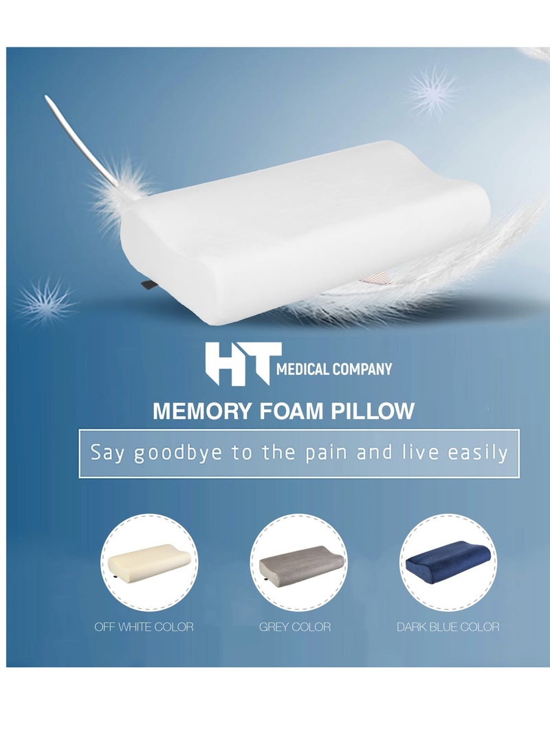 Medical bed pillow for sleeping, German memory foam to prevent neck, shoulder and spine pain (grey, 60 * 30)