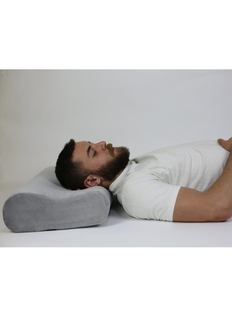 Medical bed pillow for sleeping, German memory foam to prevent neck, shoulder and spine pain (grey, 60 * 30)