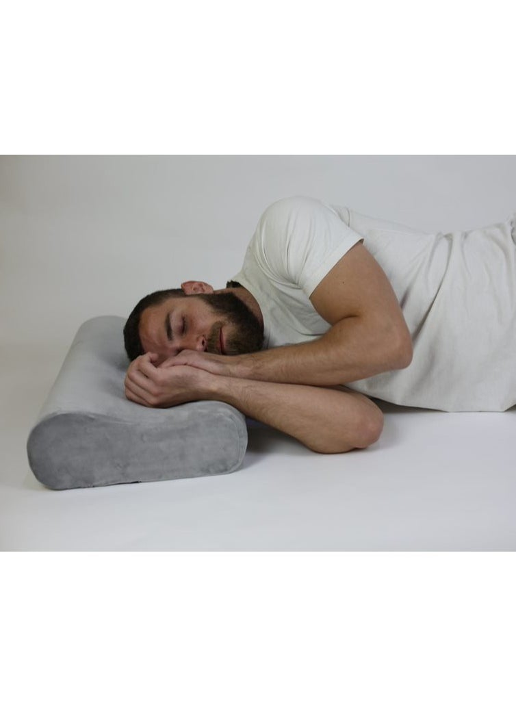 Medical bed pillow for sleeping, German memory foam to prevent neck, shoulder and spine pain (grey, 60 * 30)