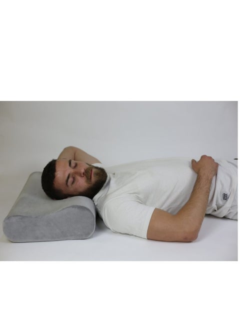 Medical bed pillow for sleeping, German memory foam to prevent neck, shoulder and spine pain (grey, 60 * 30)